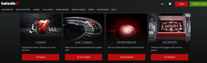 Betsafe Casino provides internet casino, sportsbook, real time casino and jackpot games-logo
