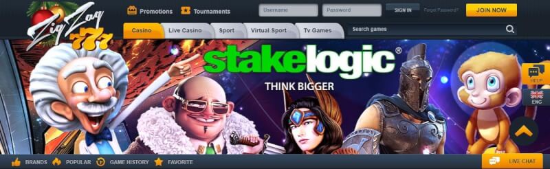 zigzag777 homepage provides gambling games, very first deposit bonus and offers for brand new players-logo