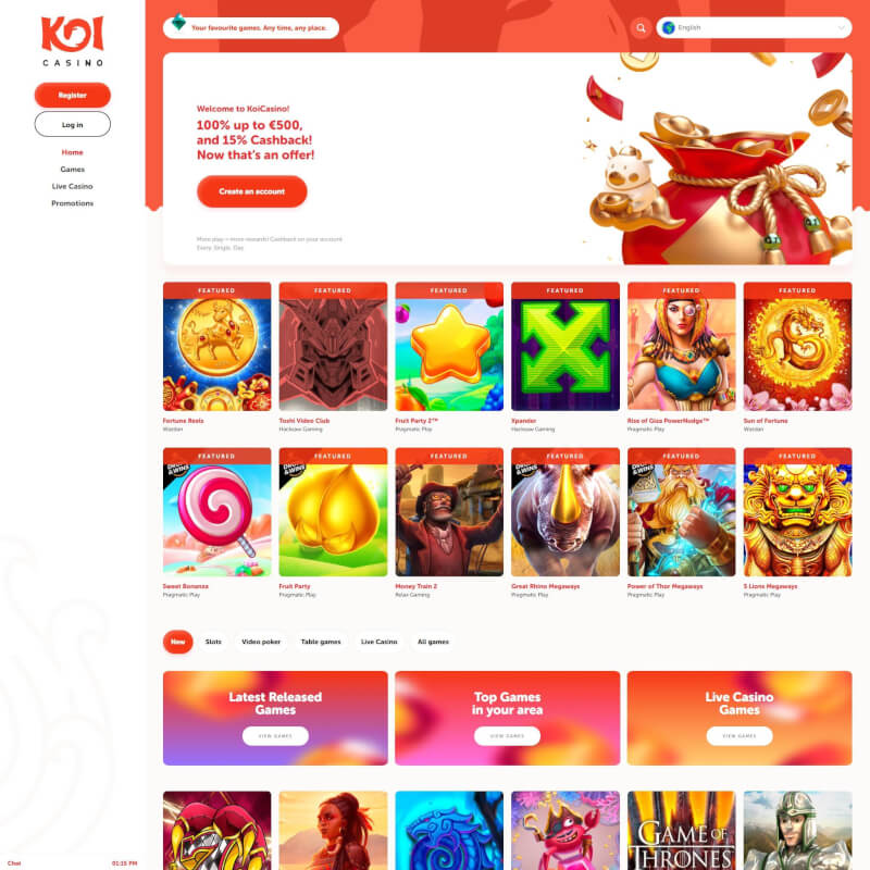 Koi Casino screenshot 1