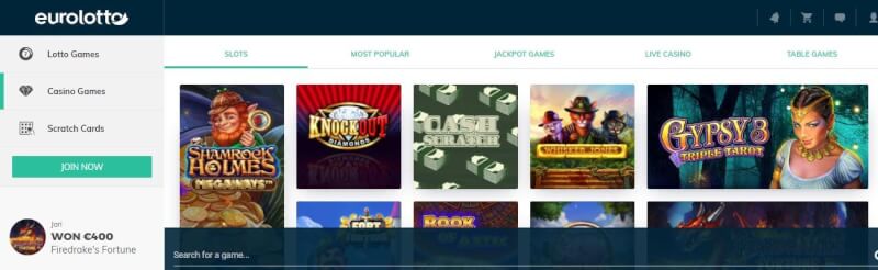 eurolotto casino homepage offers casino games, lotto games, ilk depozit əlavə və yeni oyunçular üçün promosyonlar-loqosu
