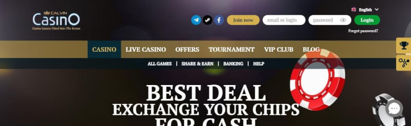 calvin casino homepage offers casino games, yeni oyunçular üçün ilk depozit bonusu və promosyonlar-loqosu