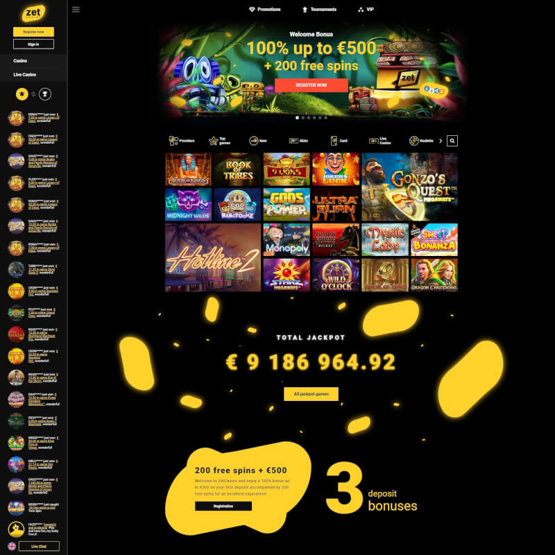 ZetCasino screenshot 1