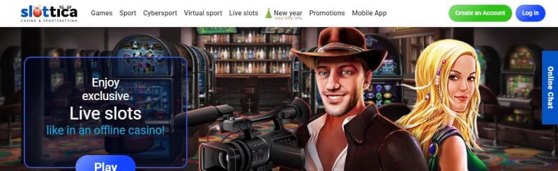 slottica homepage provides casino games, very first deposit extra and offers for new players-logo