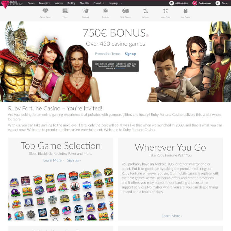 Ruby Fortune Casino screenshot 1