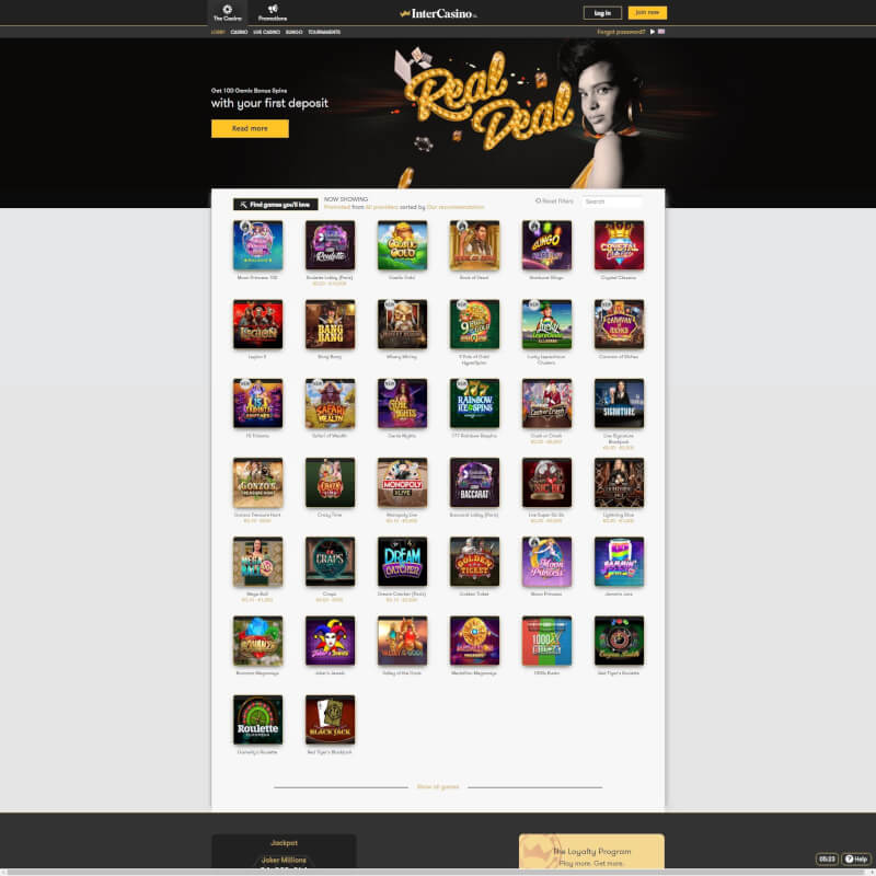 InterCasino screenshot 1