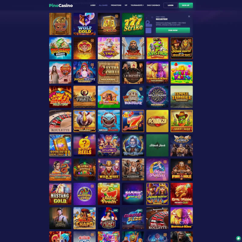Pino Casino screenshot 2