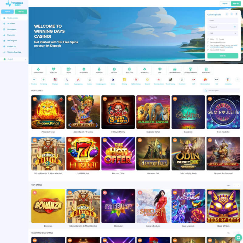 Winning Days Casino screenshot 1