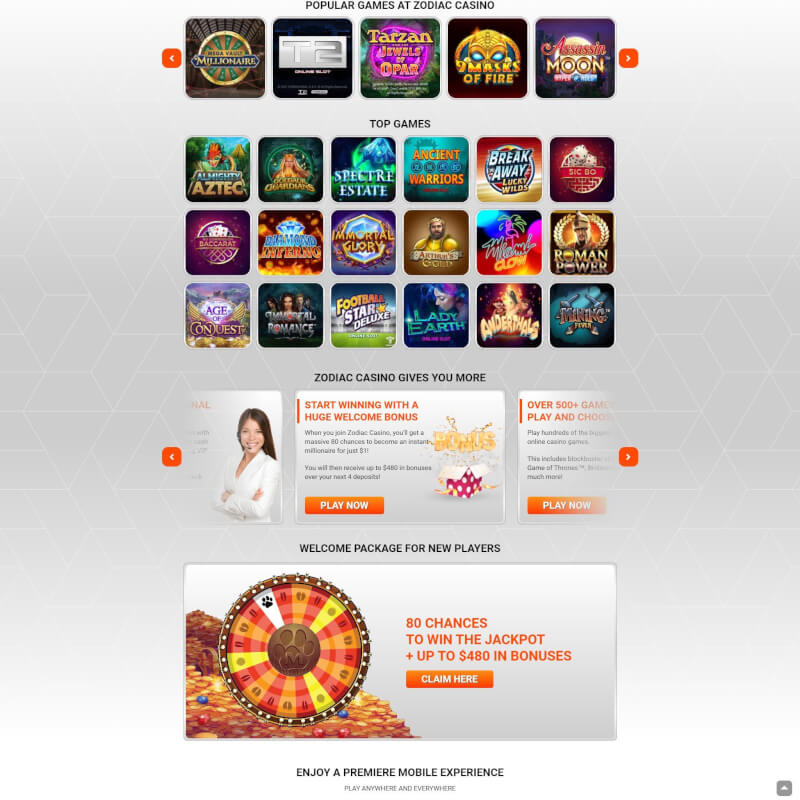 Zodiac Casino screenshot 2