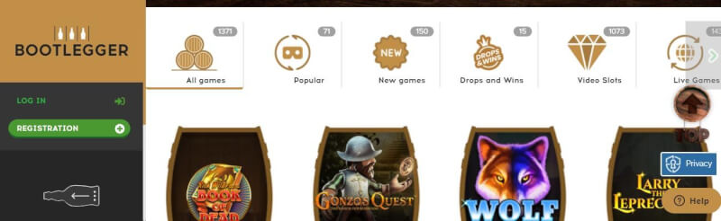 bootlegger website provides gambling games, ilk depozit əlavə və yeni oyunçular üçün promosyonlar-loqosu