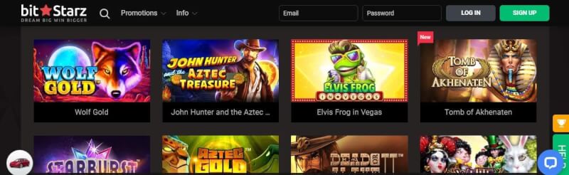 bitstarz homepage offers gambling games and campaigns for new players-logo