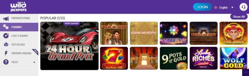wild jackpots casino website offers gambling games and campaigns for new players-logo