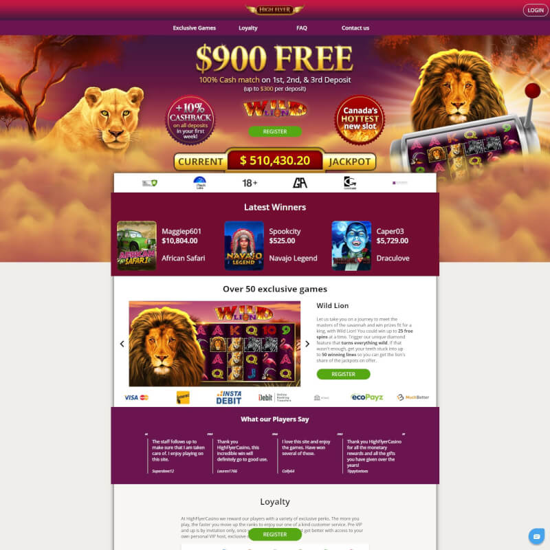 Highflyer Casino screenshot 1