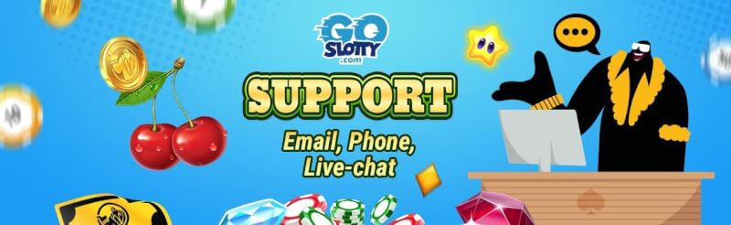 Goslotty support options and often expected questions-logo