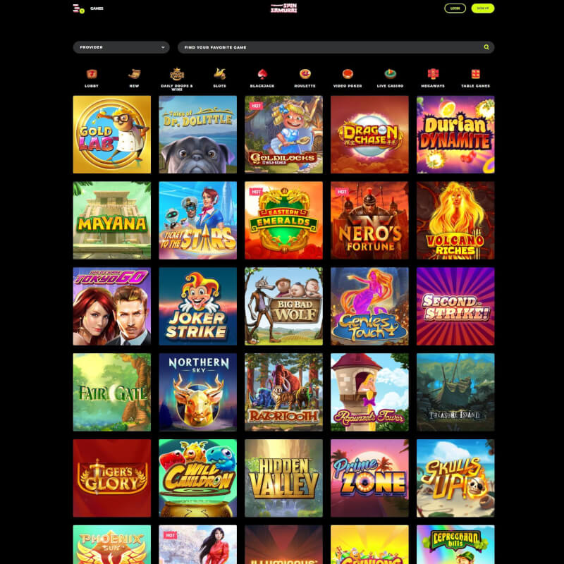 Spin Samurai Casino screenshot 2