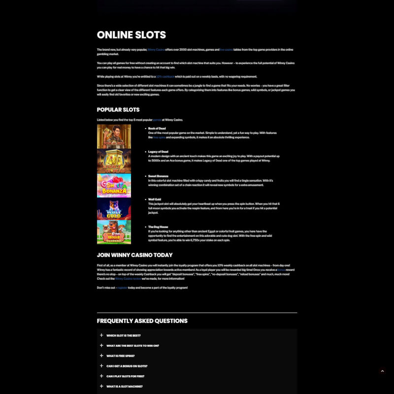Winny Casino screenshot 2
