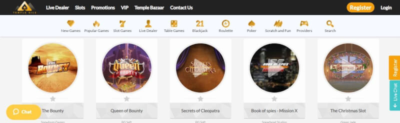 temple nile homepage provides gambling games, ilk depozit bonusu və yeni oyunçular üçün kampaniyalar-loqosu