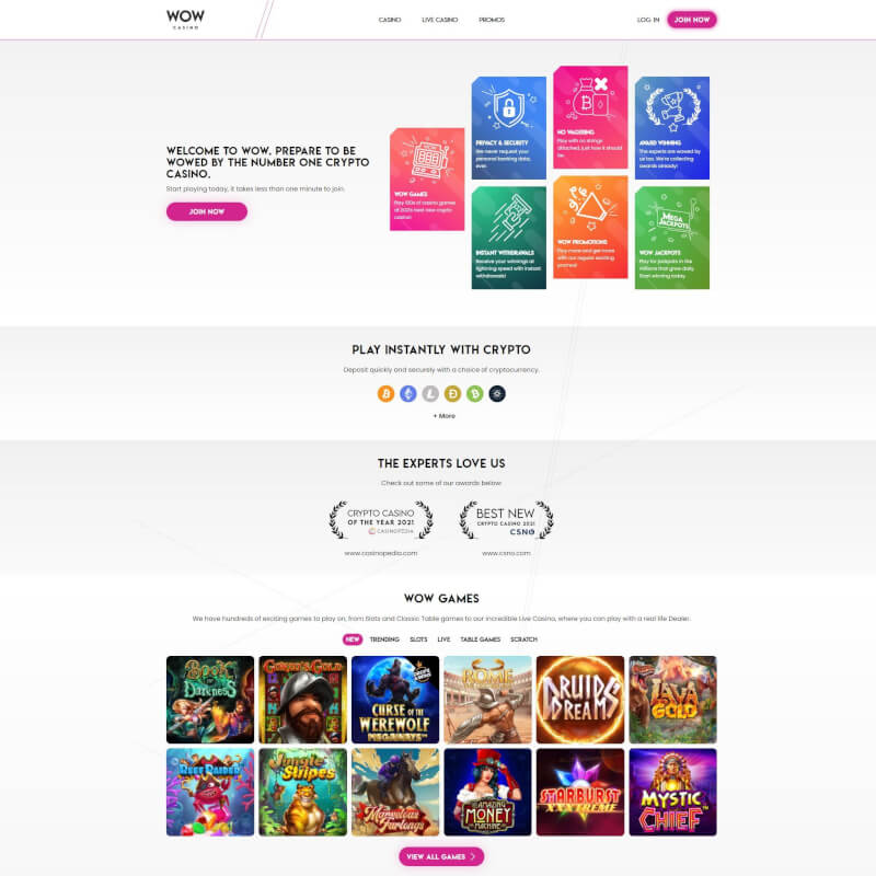 Wow Casino screenshot 1