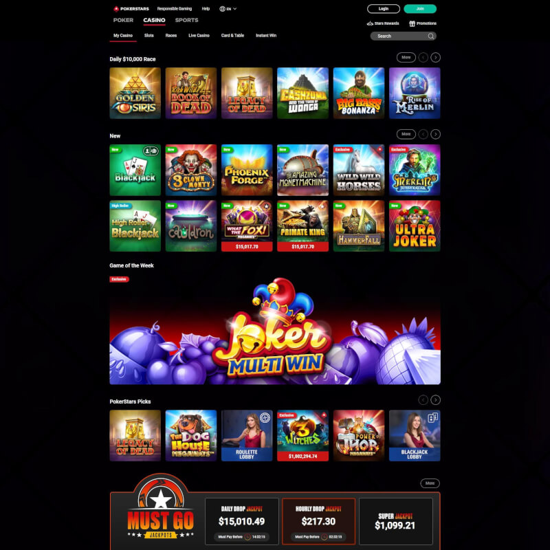 Pokerstars Casino screenshot 1