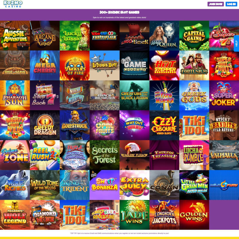 Kozmo Casino screenshot 2