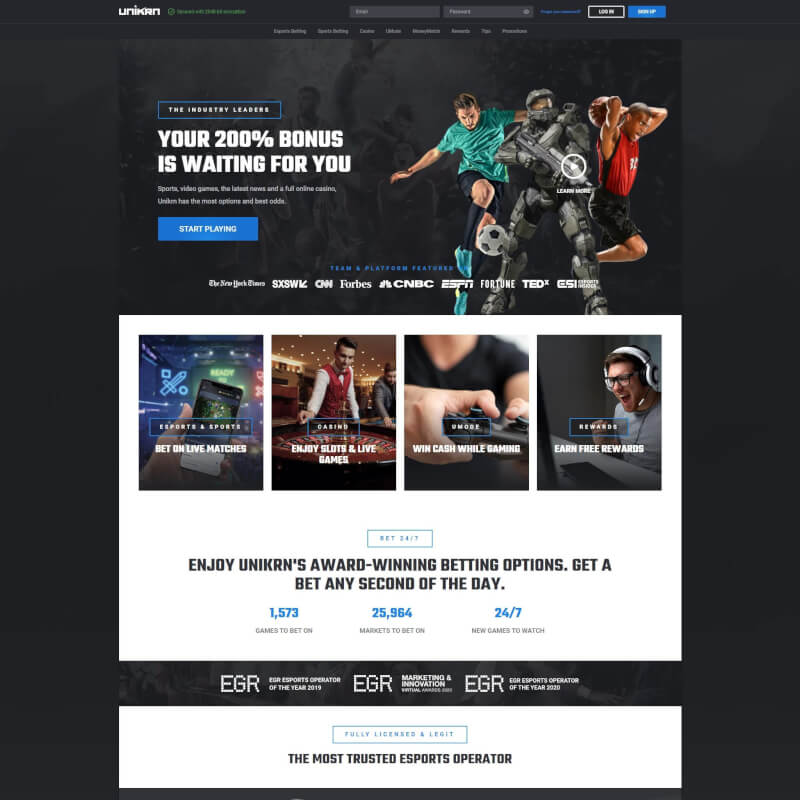 Unikrn Casino screenshot 1