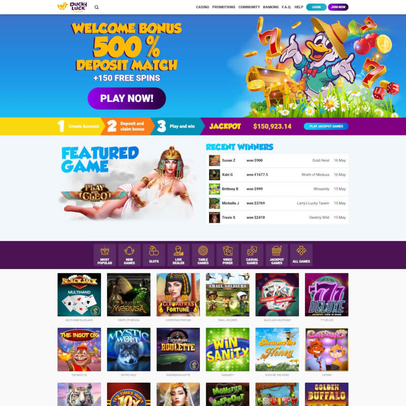 DuckyLuck Casino screenshot 1