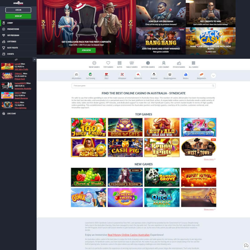 Syndicate Casino screenshot 1