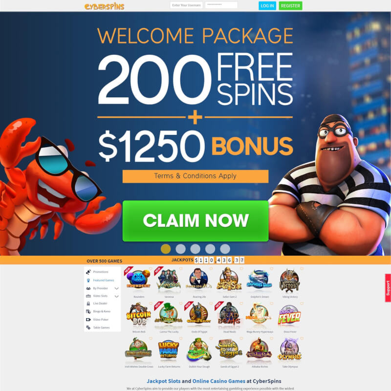 CyberSpins Casino screenshot 1