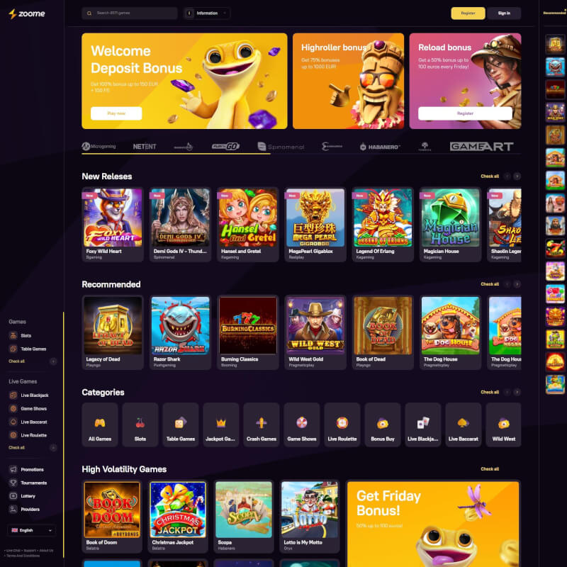 Zoome Casino screenshot 1