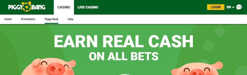piggy bang website offers casino games, ilk depozit əlavə və yeni oyunçular üçün promosyonlar-loqosu