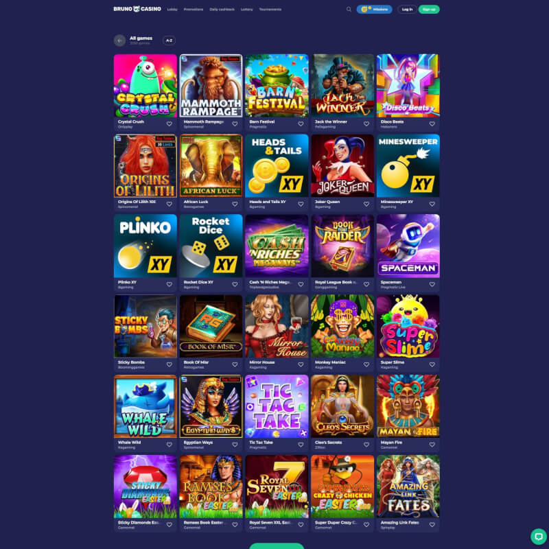 Bruno casino screenshot 2