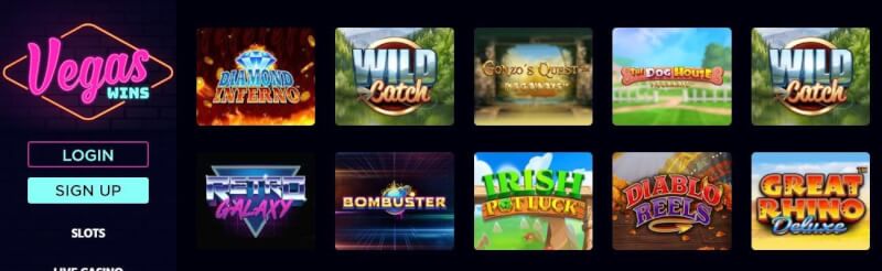 vegas wins casino homepage offers casino games, ilk depozit bonusu və yeni oyunçular üçün promosyonlar-loqosu