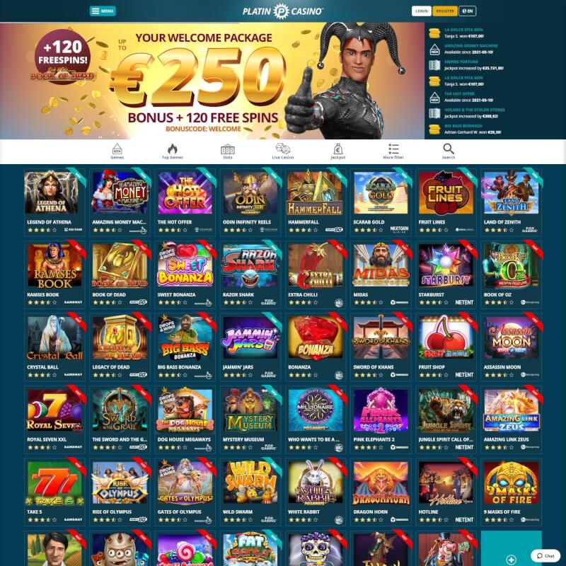 Platin Casino screenshot 1