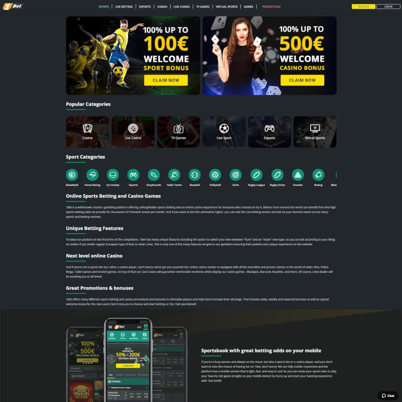 1BET Casino screenshot 1