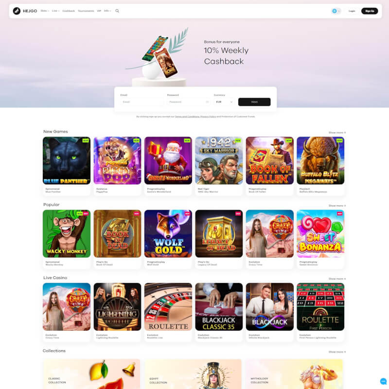 Hejgo Casino screenshot 1