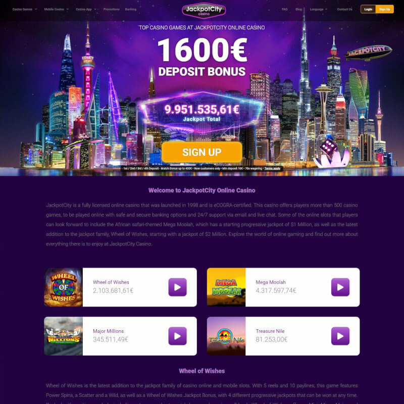 Jackpot City Casino screenshot 1