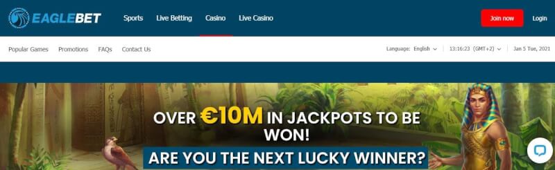 eaglebet website offers gambling games, ilk depozit bonusu və yeni oyunçular üçün kampaniyalar-loqosu
