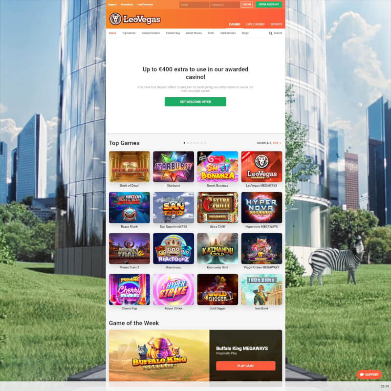 LeoVegas screenshot 1