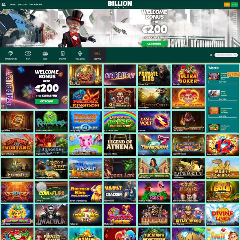 Billion Casino screenshot 2