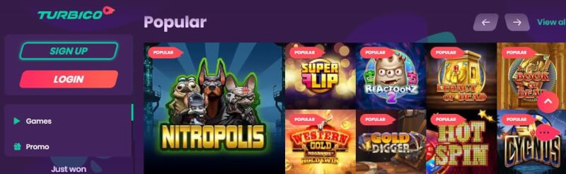 turbico casino website provides casino games, ilk depozit əlavə və yeni oyunçular üçün promosyonlar-loqosu