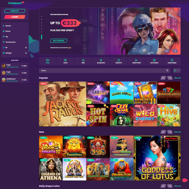 Turbico Casino screenshot 1