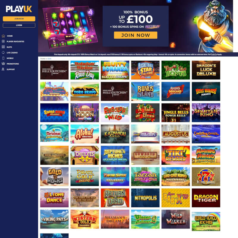 PlayUK Casino screenshot 2