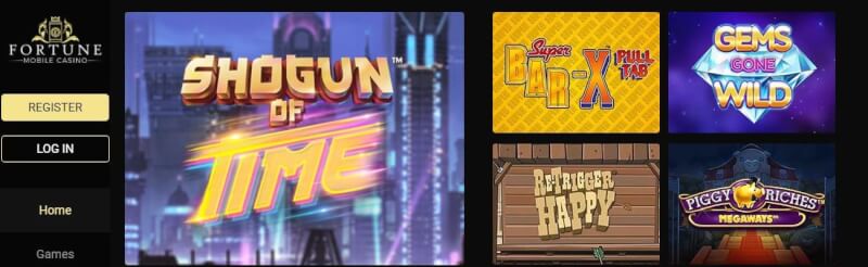 fortune mobile casino website offers gambling games, ilk depozit əlavə və yeni oyunçular üçün promosyonlar-loqosu