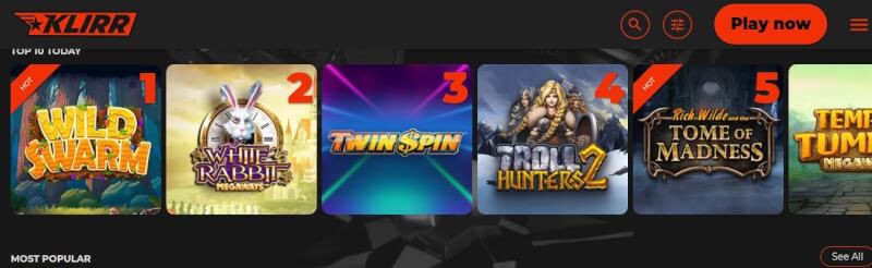 klirr casino homepage provides casino games, ilk depozit bonusu və yeni oyunçular üçün promosyonlar-loqosu