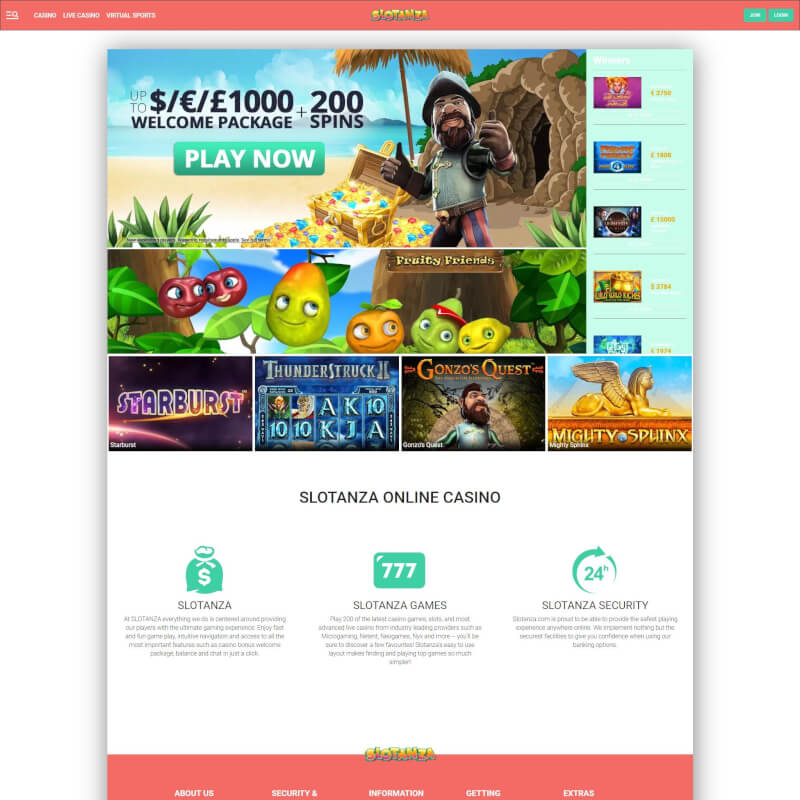 Slotanza Casino screenshot 1