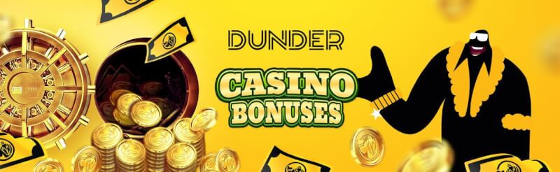 dunder welcome bonus for new players provides free spins and deposit bonus-logo
