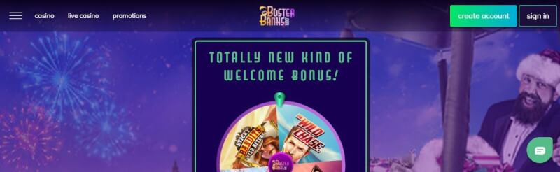 buster financial institutions casino homepage provides casino games, ilk depozit bonusu və yeni oyunçular üçün promosyonlar-loqosu