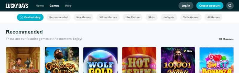 luckydays casino website offers gambling games, first deposit bonus and offers for brand new players-logo