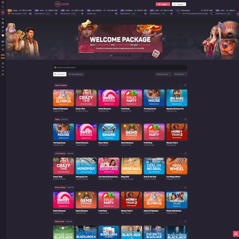 500 Casino ekran görüntüsü 2