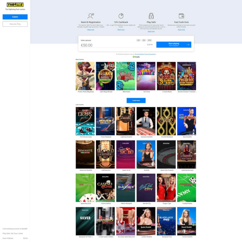 Thrills Casino screenshot 1