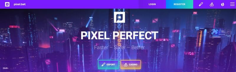 pixel.bet casino homepage offers gambling games, esports betting and campaigns for new players-logo